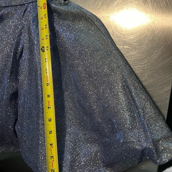 NWT Sherri Hill shimmery Blue party dress- fit and flare. Size 0 - Picture 11 of 14